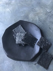 SILKWAY CERAMICS ‘Double Walled Faceted Side Plate - Black’